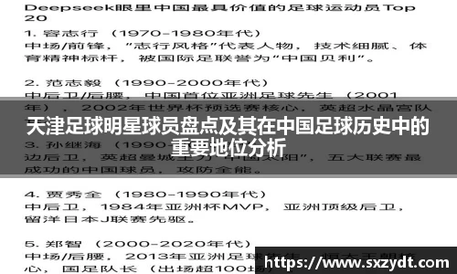 天津足球明星球员盘点及其在中国足球历史中的重要地位分析